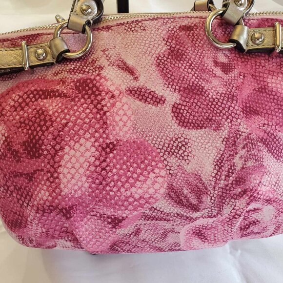 Coach Madison Floral Opa Sophia Shoulder Bag shades of pink and metallic gold - Picture 6 of 16